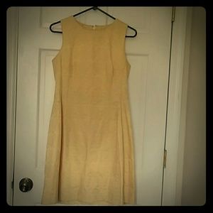 Loft yellow jacquard dress
